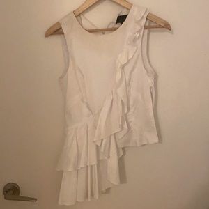 White ruffled top